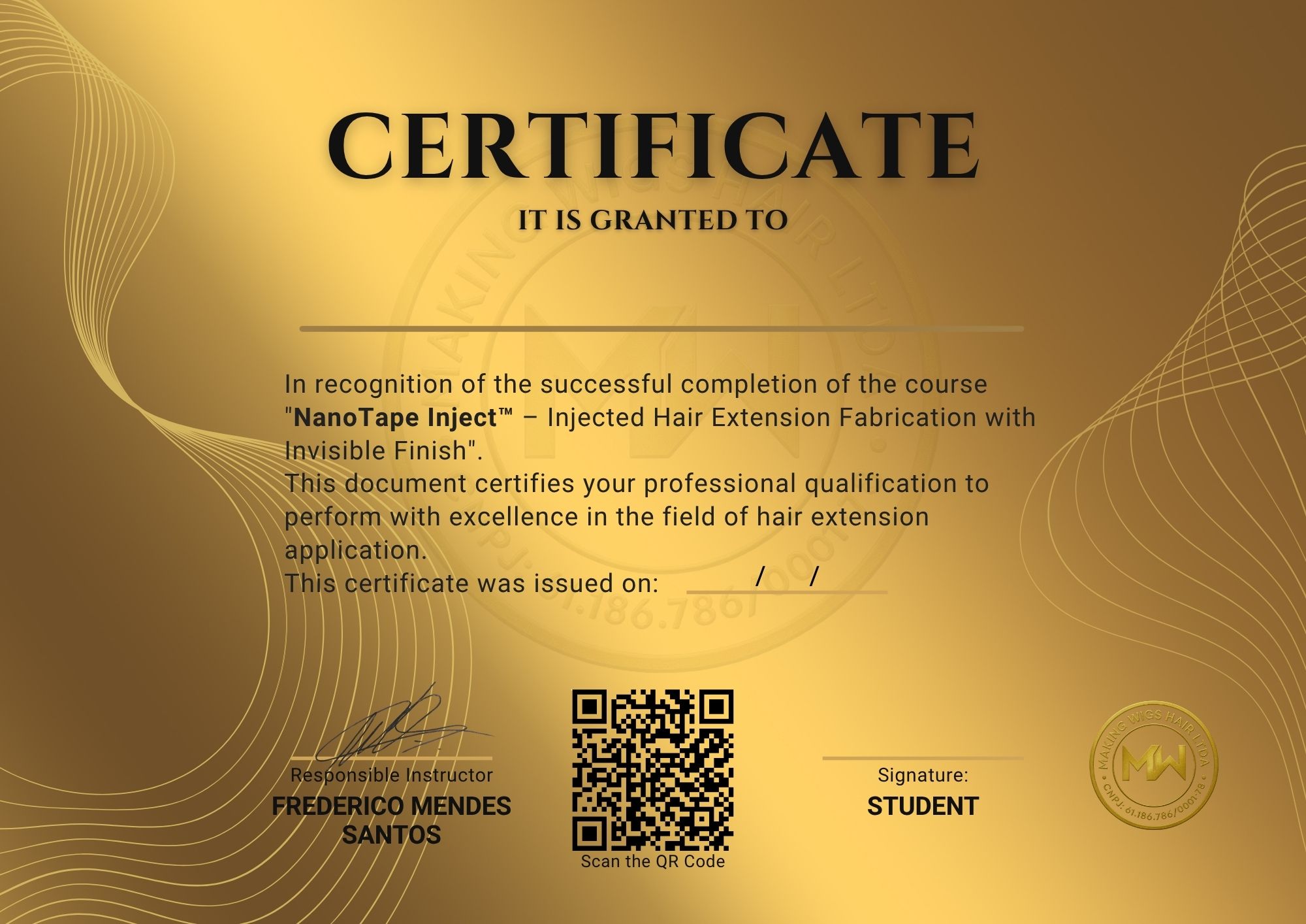 Certificado Making Wigs Hair